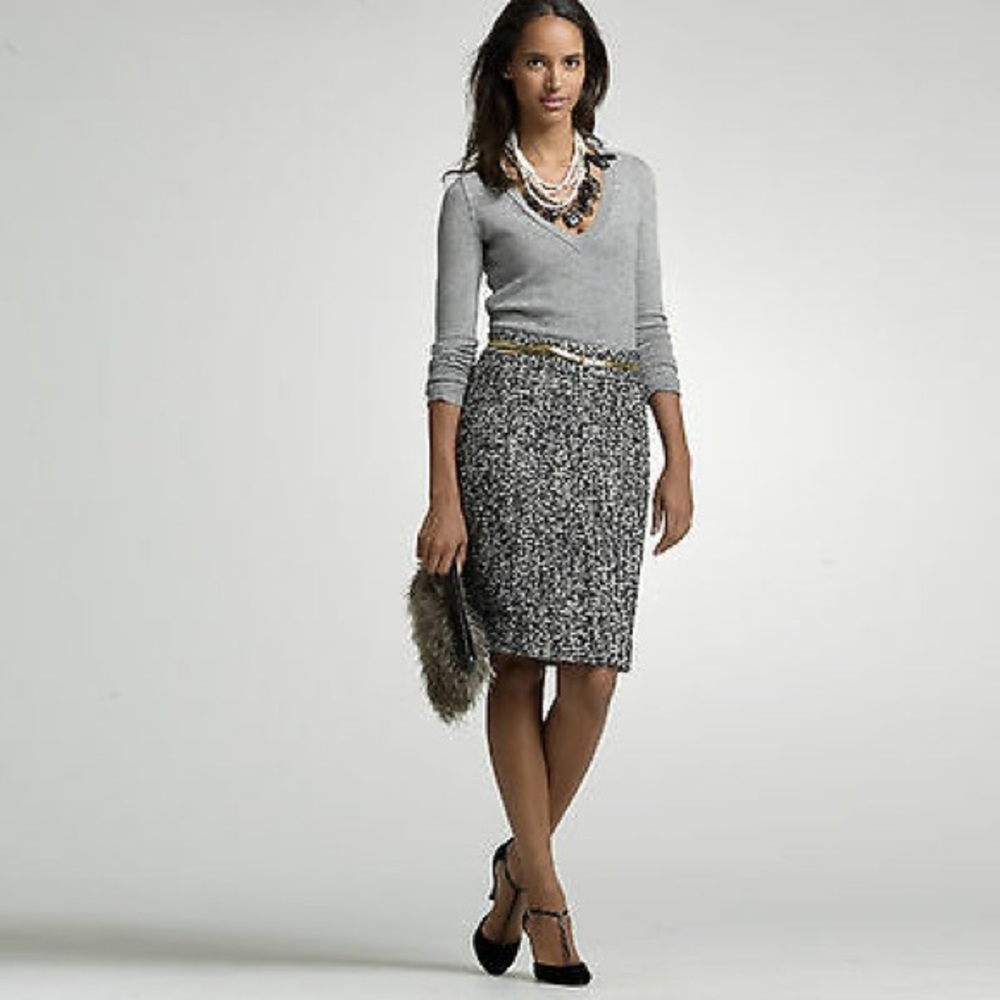 J Crew tweed midi pencil skirt